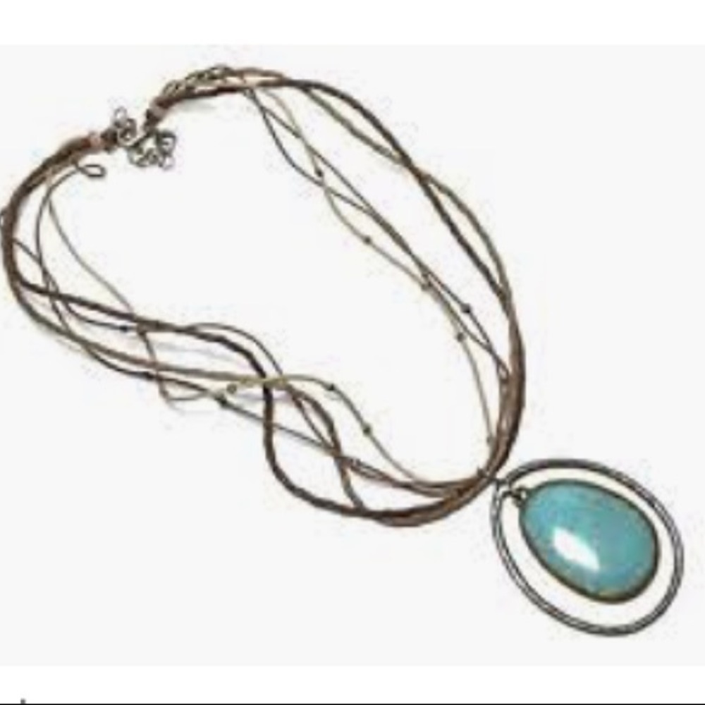 Necklace Silpada Necklace Turquoise Brass & Sterling Silver Necklace